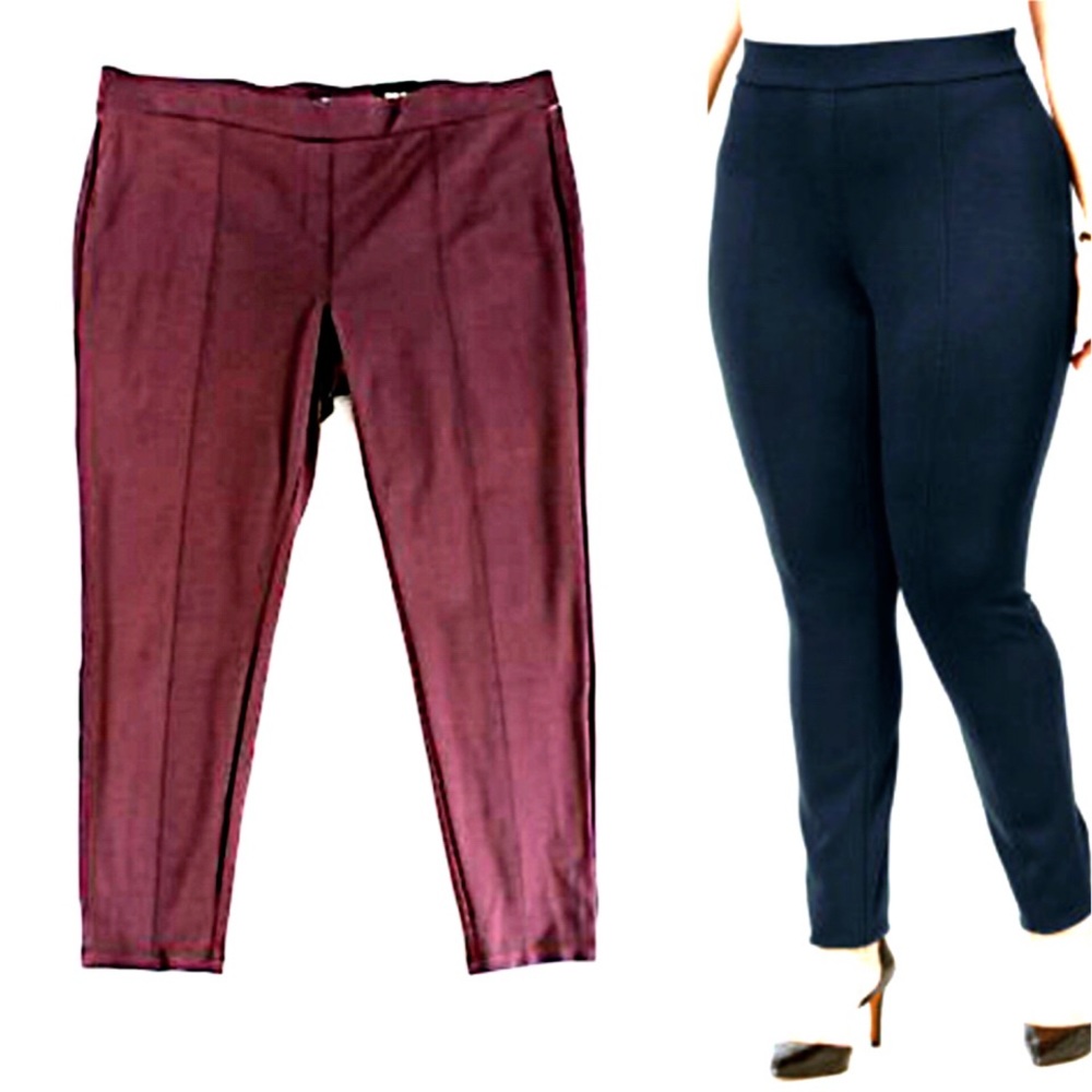 - Style & Co. Sz 16W Plum Ponte Skinny Pants! NEW!